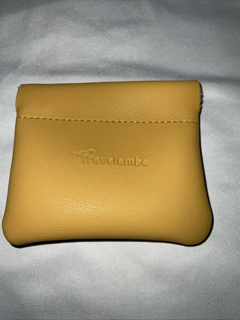 Travelambo Yellow Leather Squeeze Coin Purse